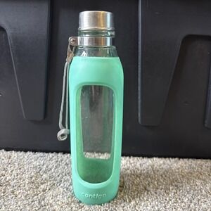 Contigo Purity Glass Water Bottle 22 Ounce Seafoam Green Silicone Sleeve 2014